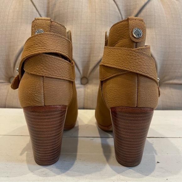 Rag & BONE Ankle Booties Boots Size 6.5 Beige HARROW Leather Belted. - Picture 4 of 12